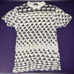 LRG Lifted Research Group T Tee Shirt Size L Mens Cotton All Over Print Pattern